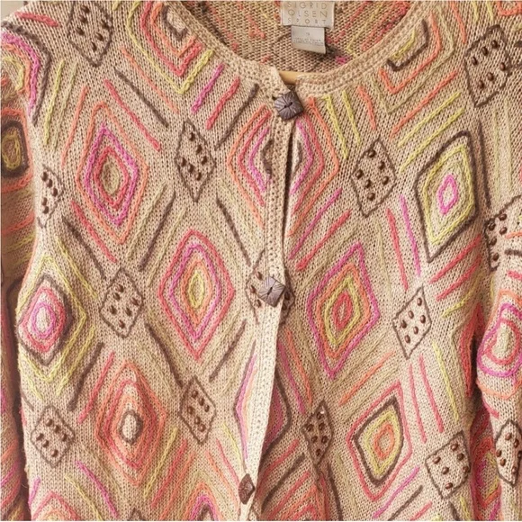 Crocheted Knit Bead Sigrid olsen Sport Cardigan - Picture 5 of 14